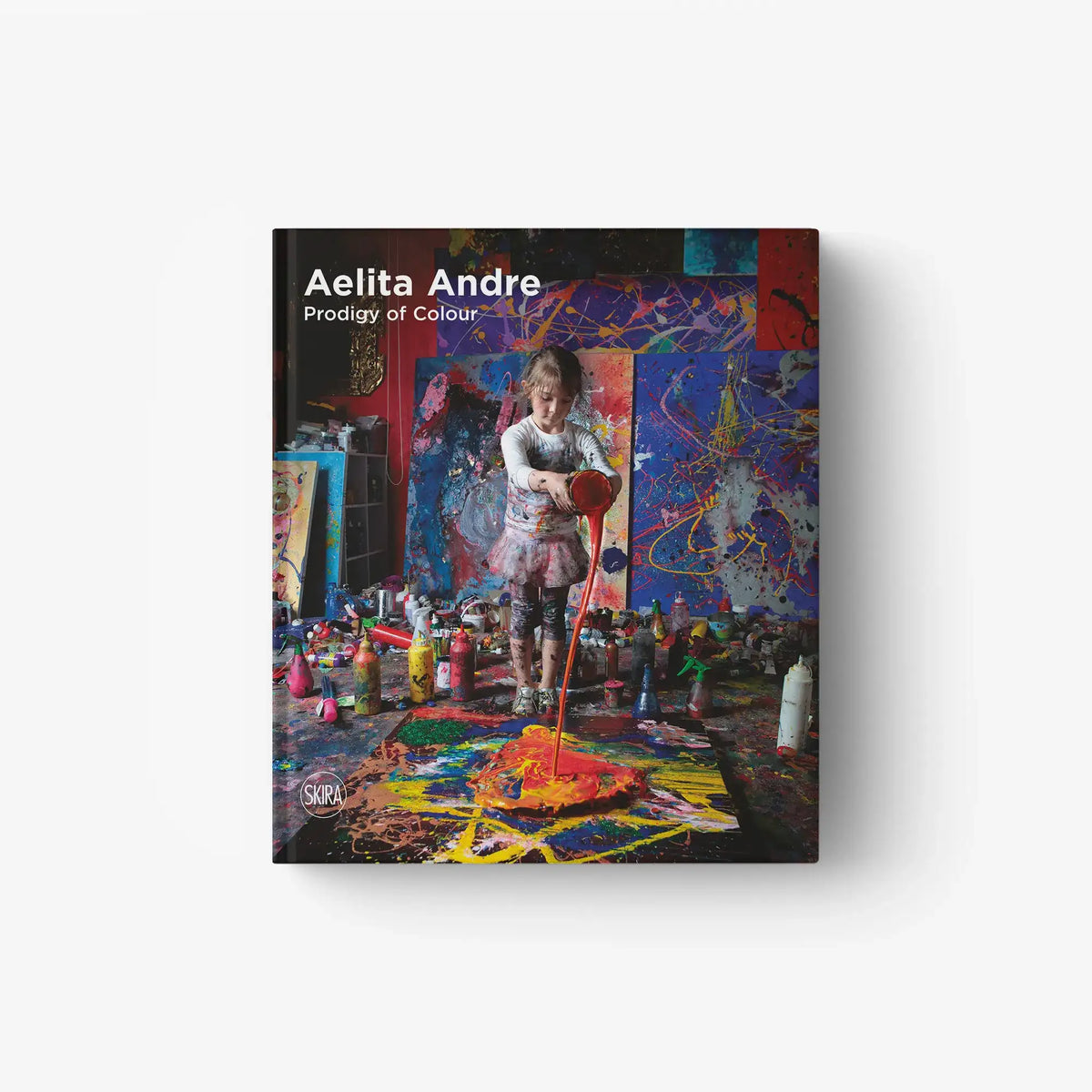 Hardcover art book cover with colorful abstract painting and artist name text