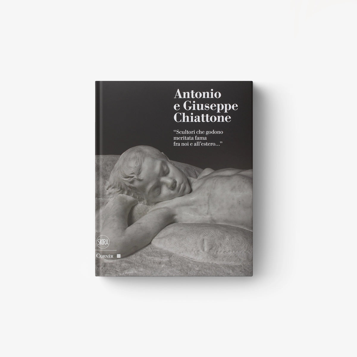 Hardcover book with grayscale portrait of reclining figure and dark title panel