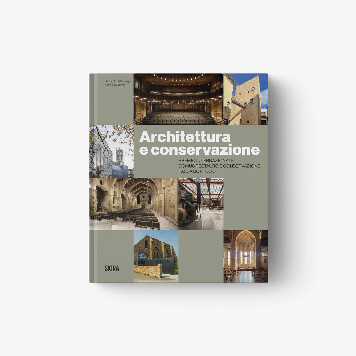 Hardcover architecture and conservation book with collage cover photos