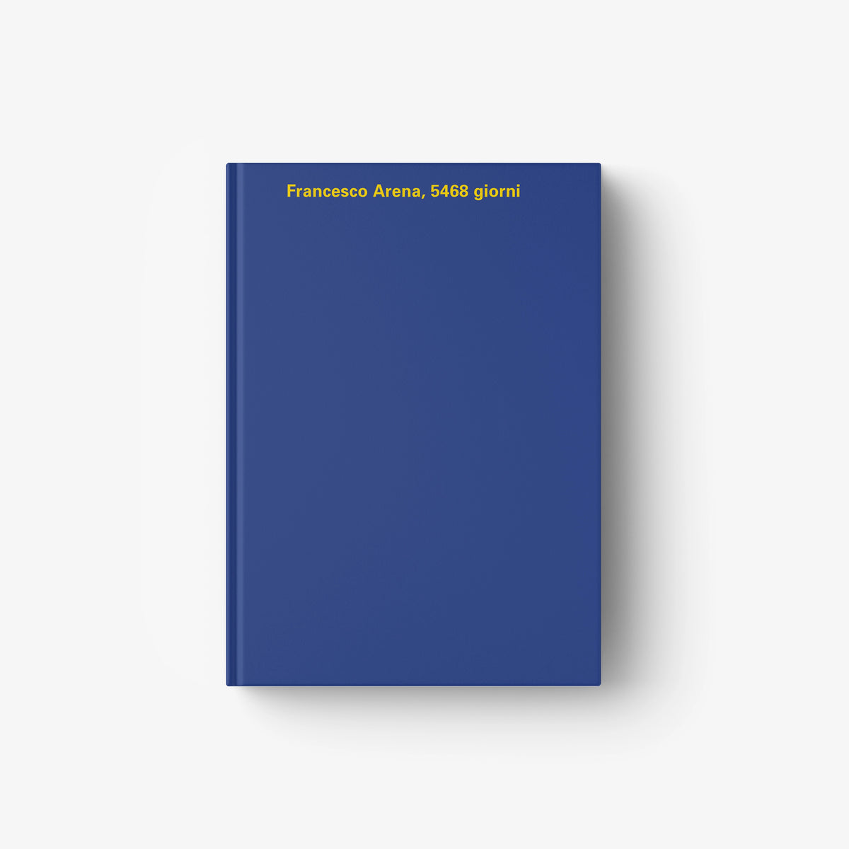 Hardcover book, dark blue with gold title text
