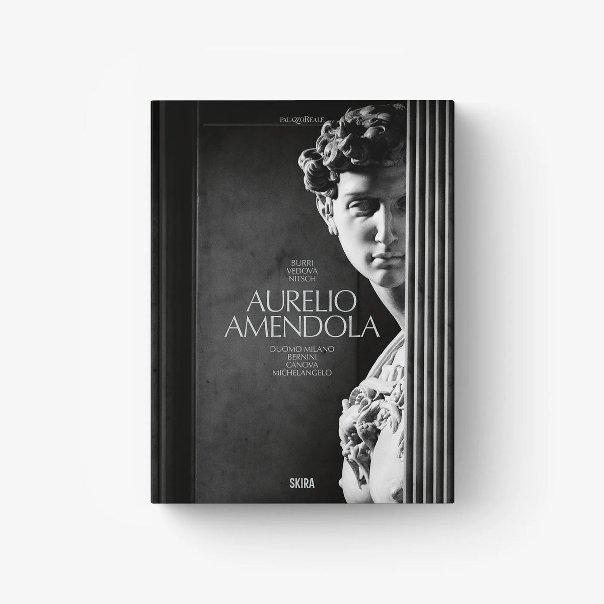 Hardcover photo book with monochrome portrait cover and floral details