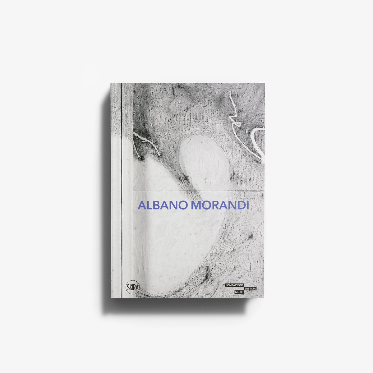 Contemporary art monograph Albano Morandi by Skira Arte, grey and white impasti on rice paper and other paper supports