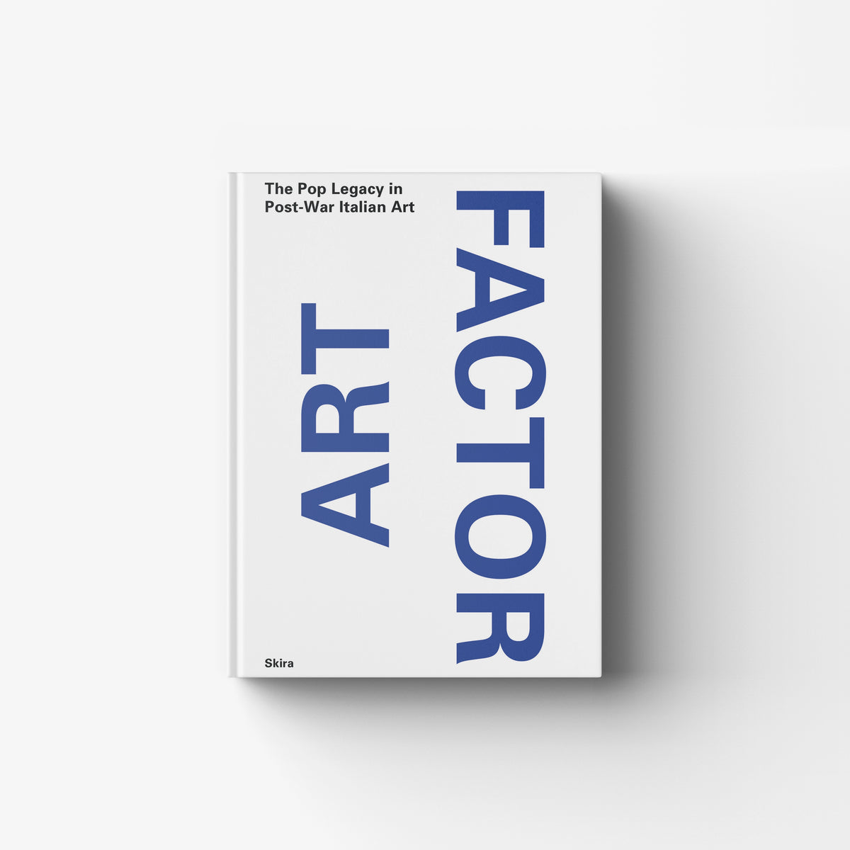 Art book in white with blue typography, Skira Arte, Arte italiana della seconda metà del Novecento volume cover