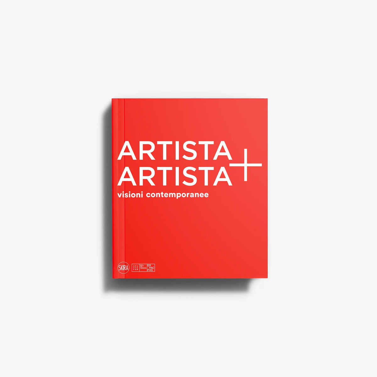 Contemporary art catalogue Skira Arte in red with large white title Artista, Artista and subtitle visioni contemporanee