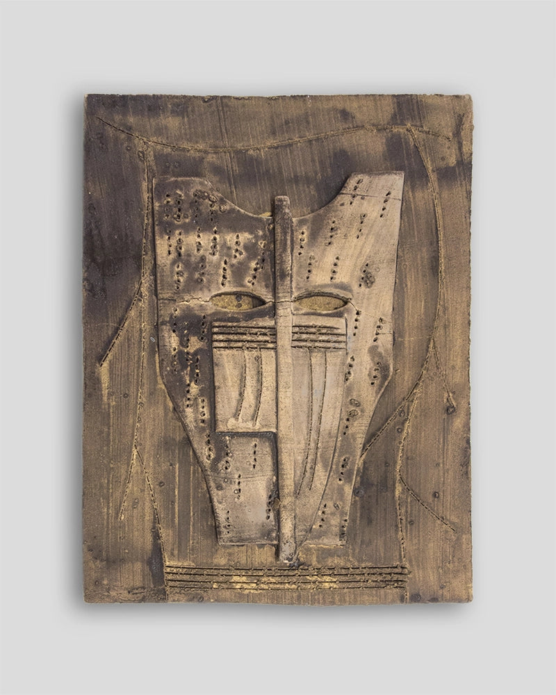 Limited edition terracotta sculpture by Skira Arte, with painted dip finish, shown on a square plinth