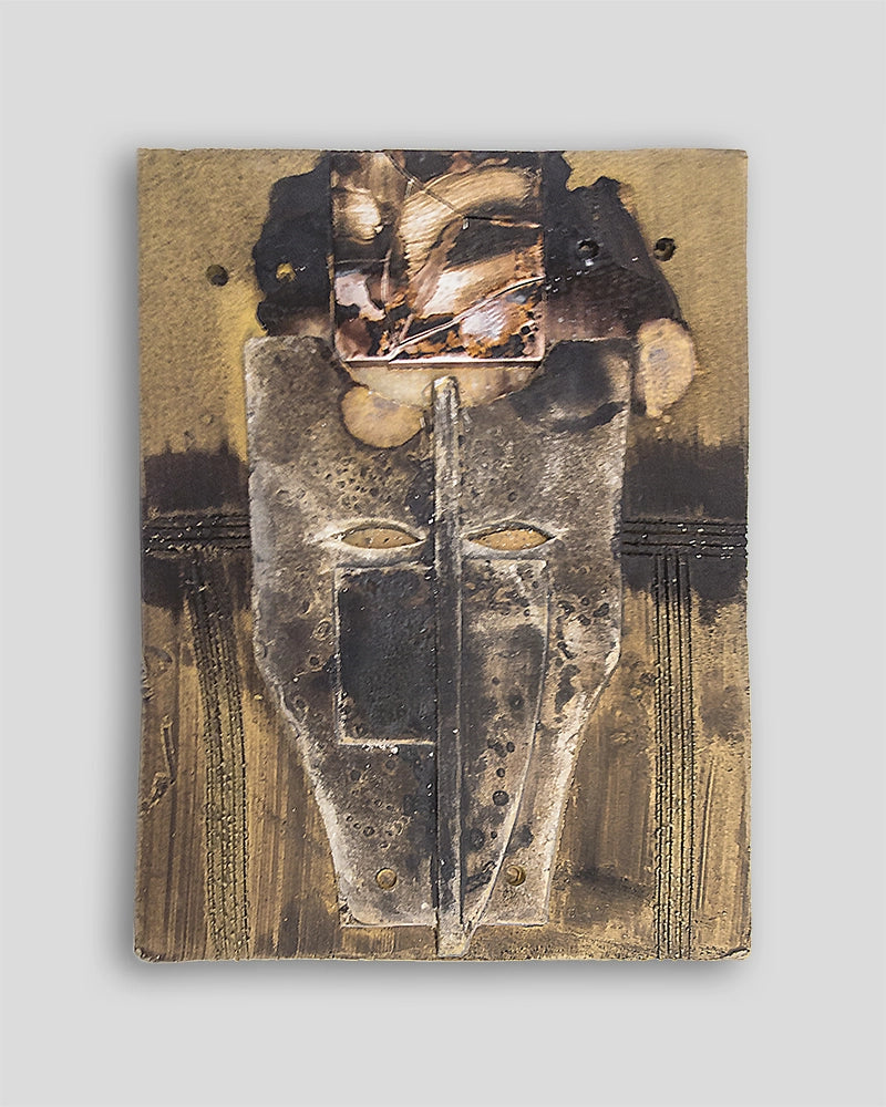 Limited edition terracotta dipinta scultura by Mimmo Paladino for Skira Arte, with painted oxides, ingobbi and glazes