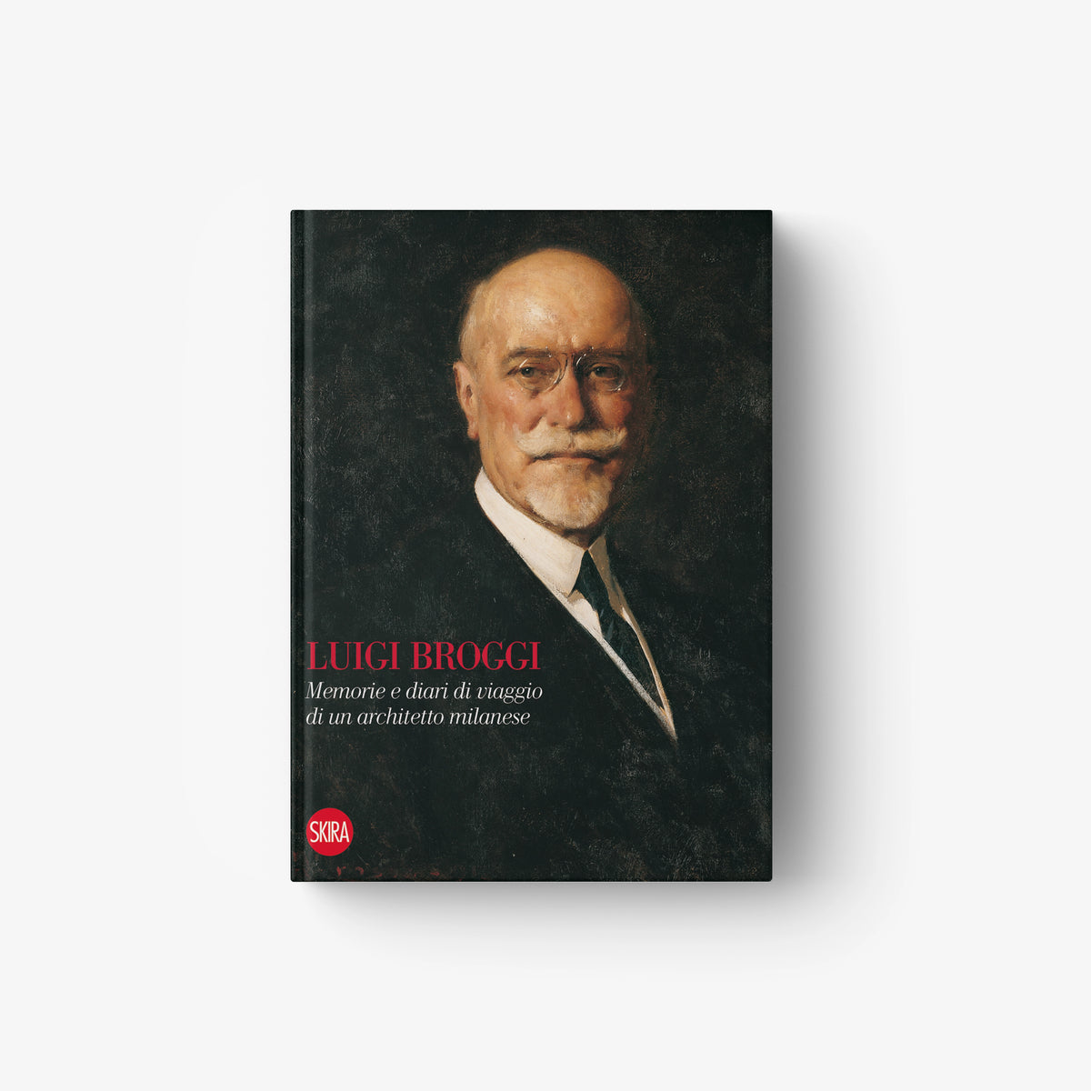 Hardcover book with Luigi Broggi portrait cover, red title text.