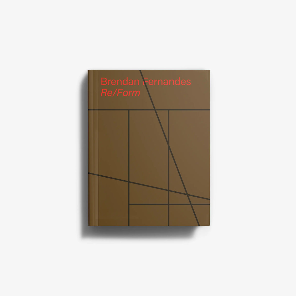 Contemporary art monograph book by Skira Arte, brown cover with red title text and geometric line artwork