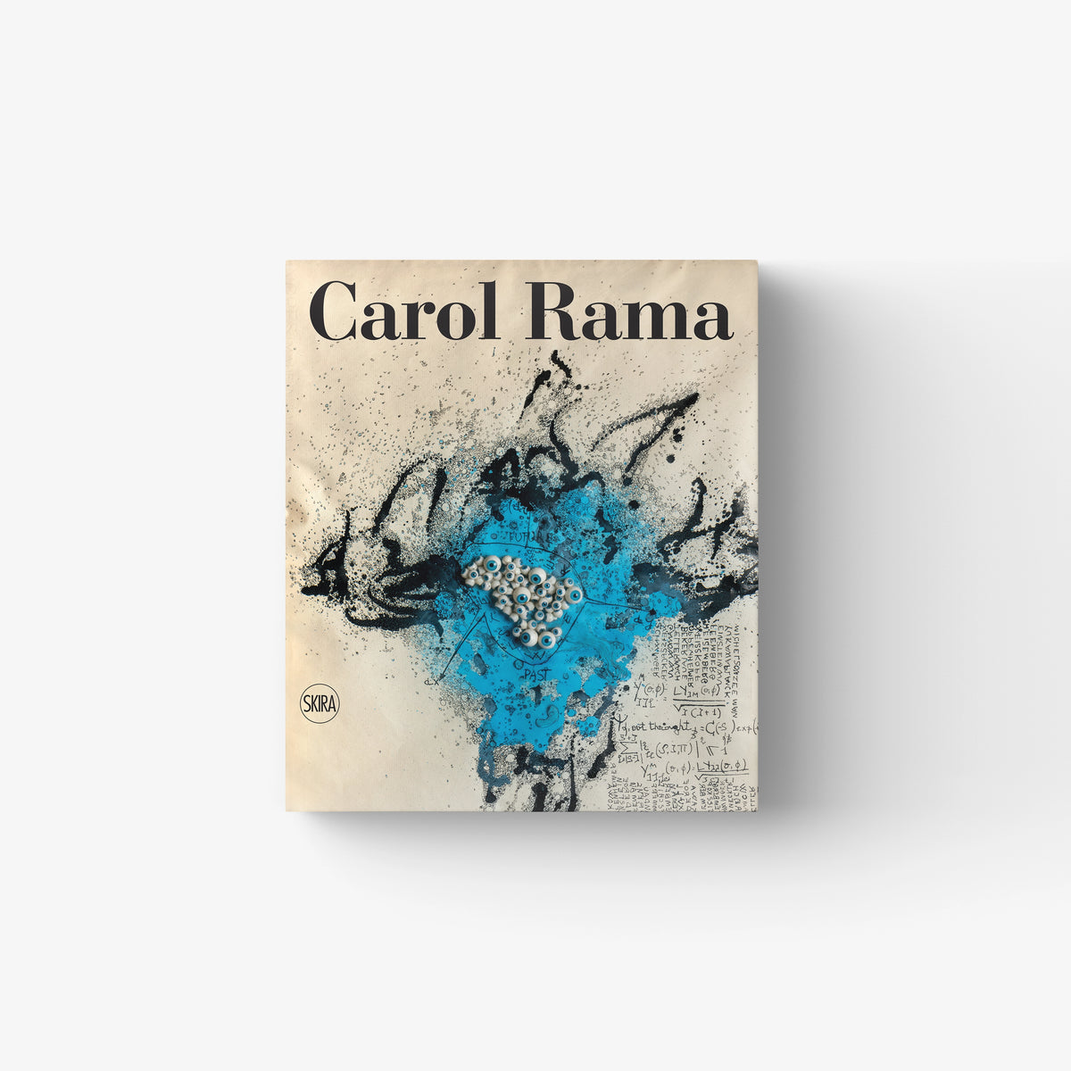 Two-volume catalogue raisonné book set by Skira Arte, Carol Rama, beige cover with blue abstract artwork and lettering