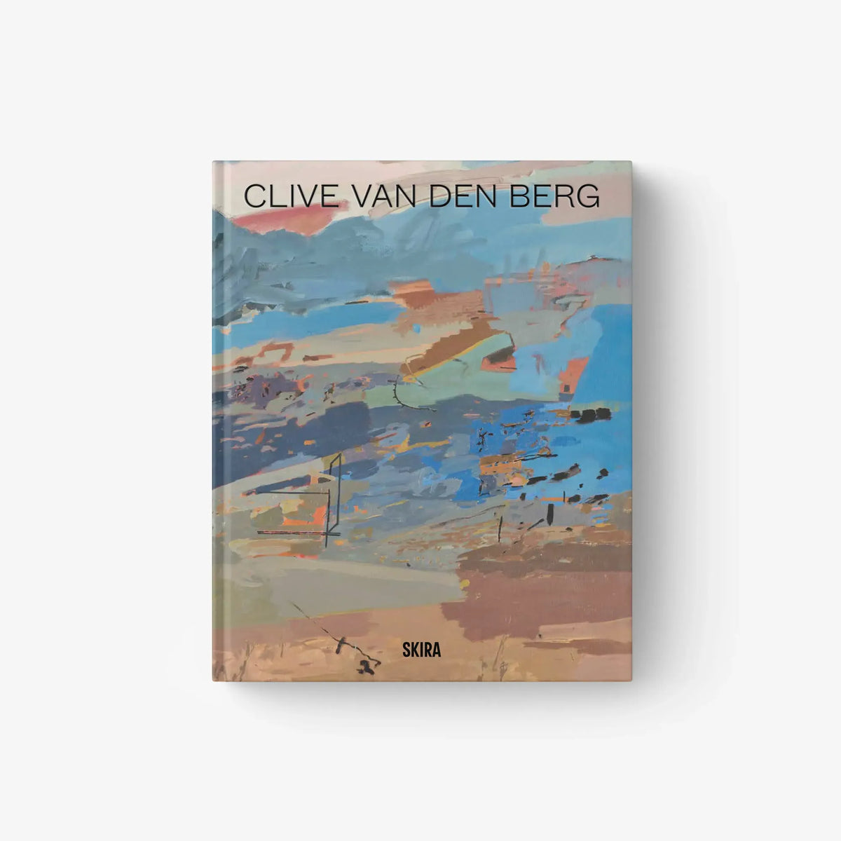 Hardcover art book cover with title text and abstract landscape painting