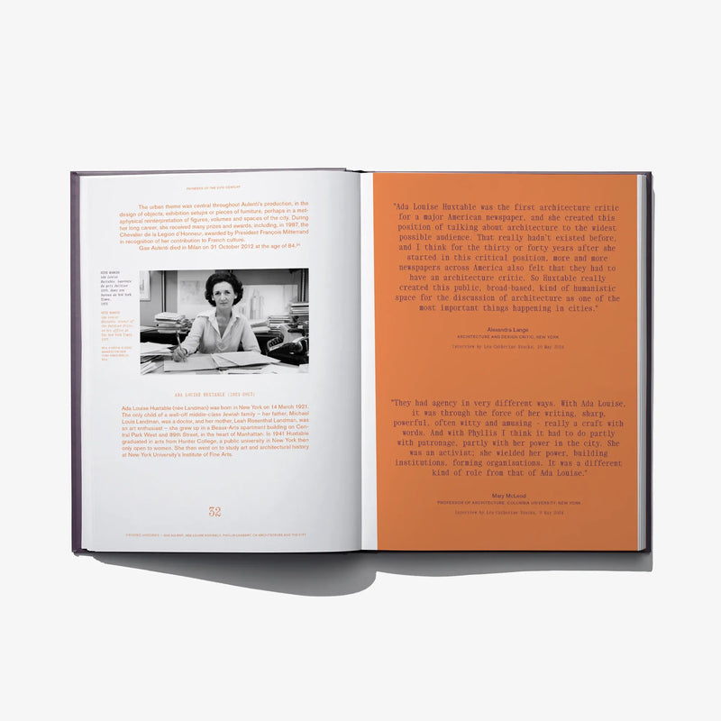 Open book showing a black-and-white portrait photo with printed text pages