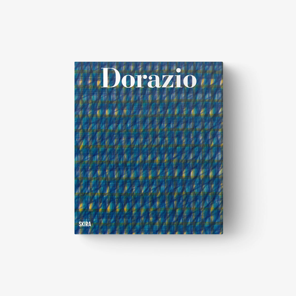 Blue patterned art catalogue book cover with "Dorazio" title