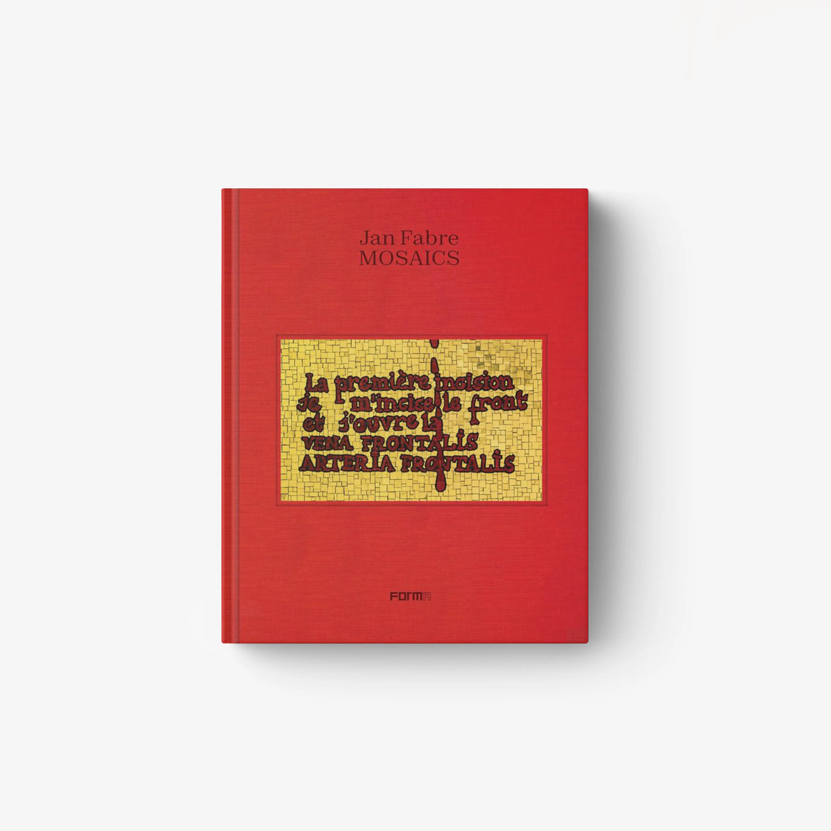 Jean Fabre Mosaic book, red hardcover with gold title text on cover