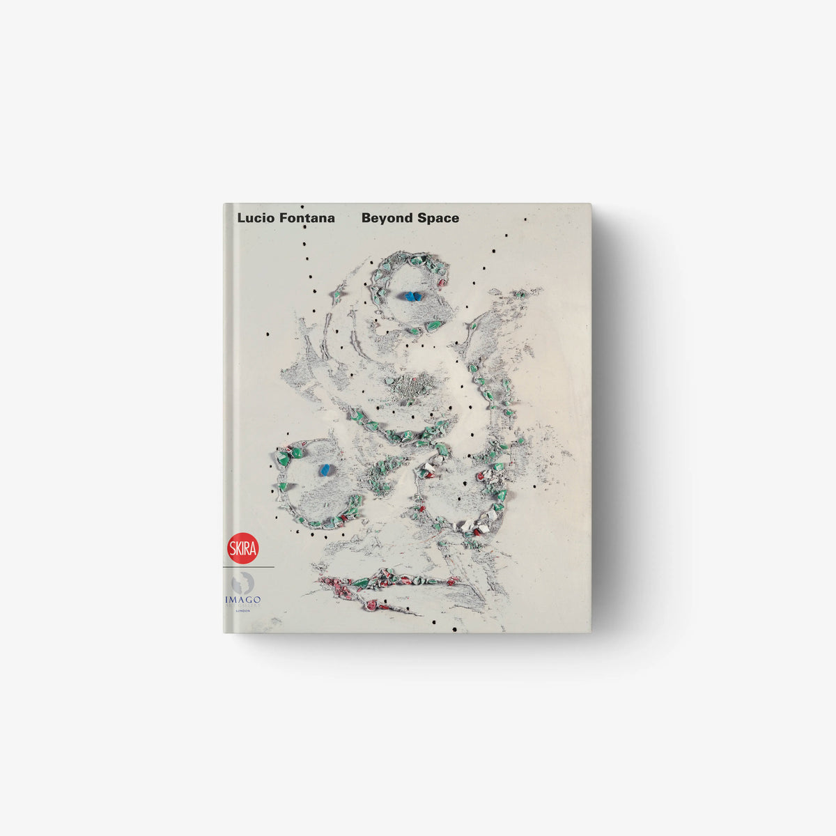 Hardback art book in cream with Lucio Fontana cover art and Skira Arte branding, Copertina rigida