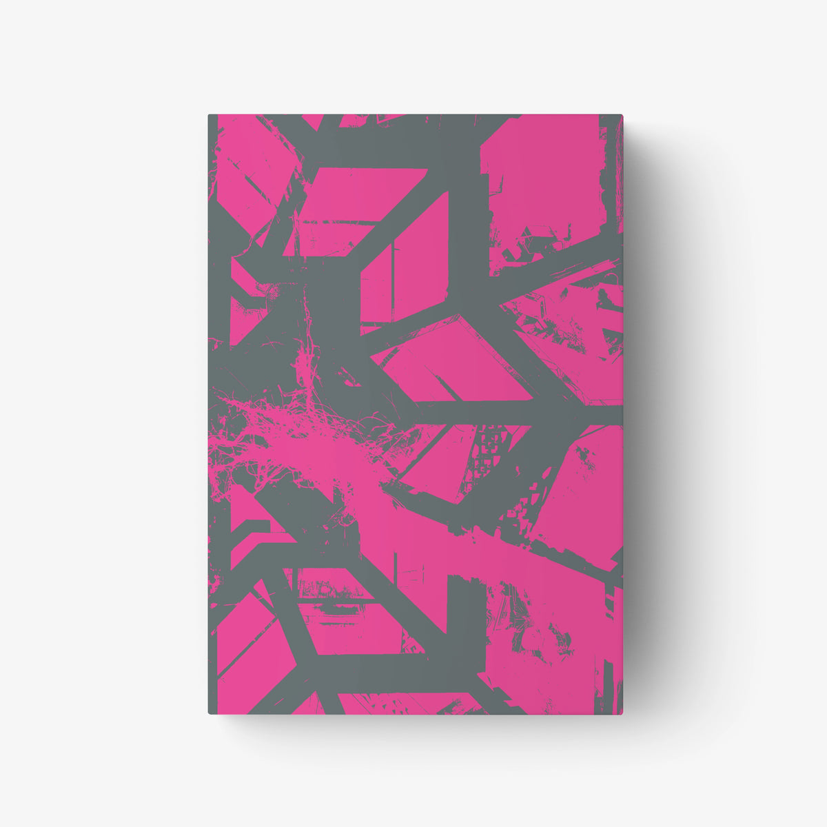 Magenta and black abstract book cover, Arabic edition