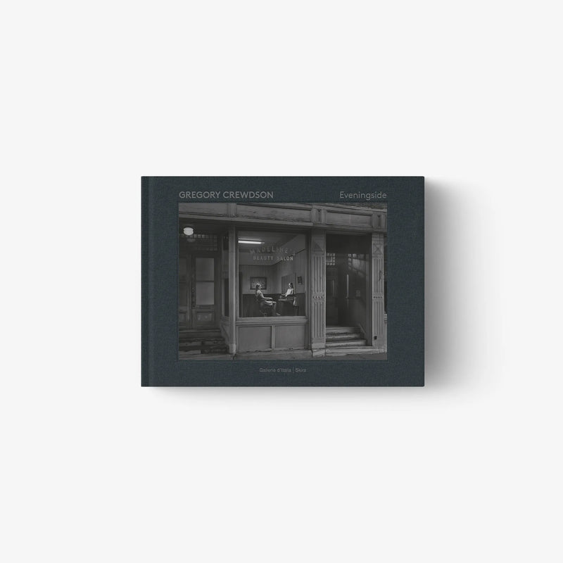 Eveningside photo book cover with monochrome street image