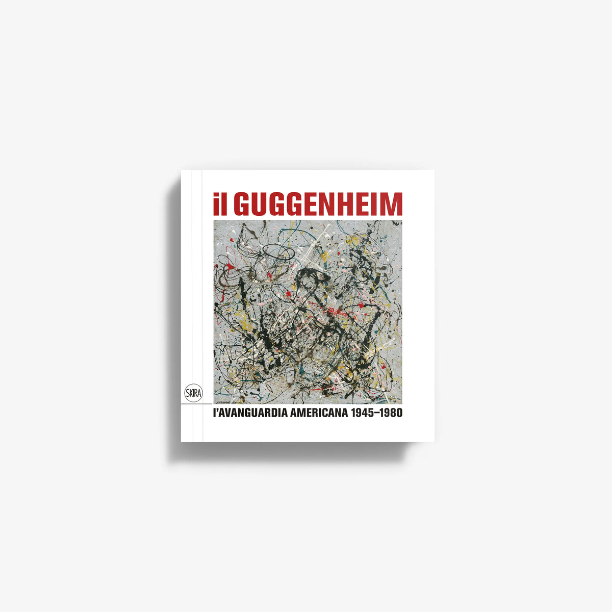 Guggenheim art book with white cover, red title, and abstract illustrated map