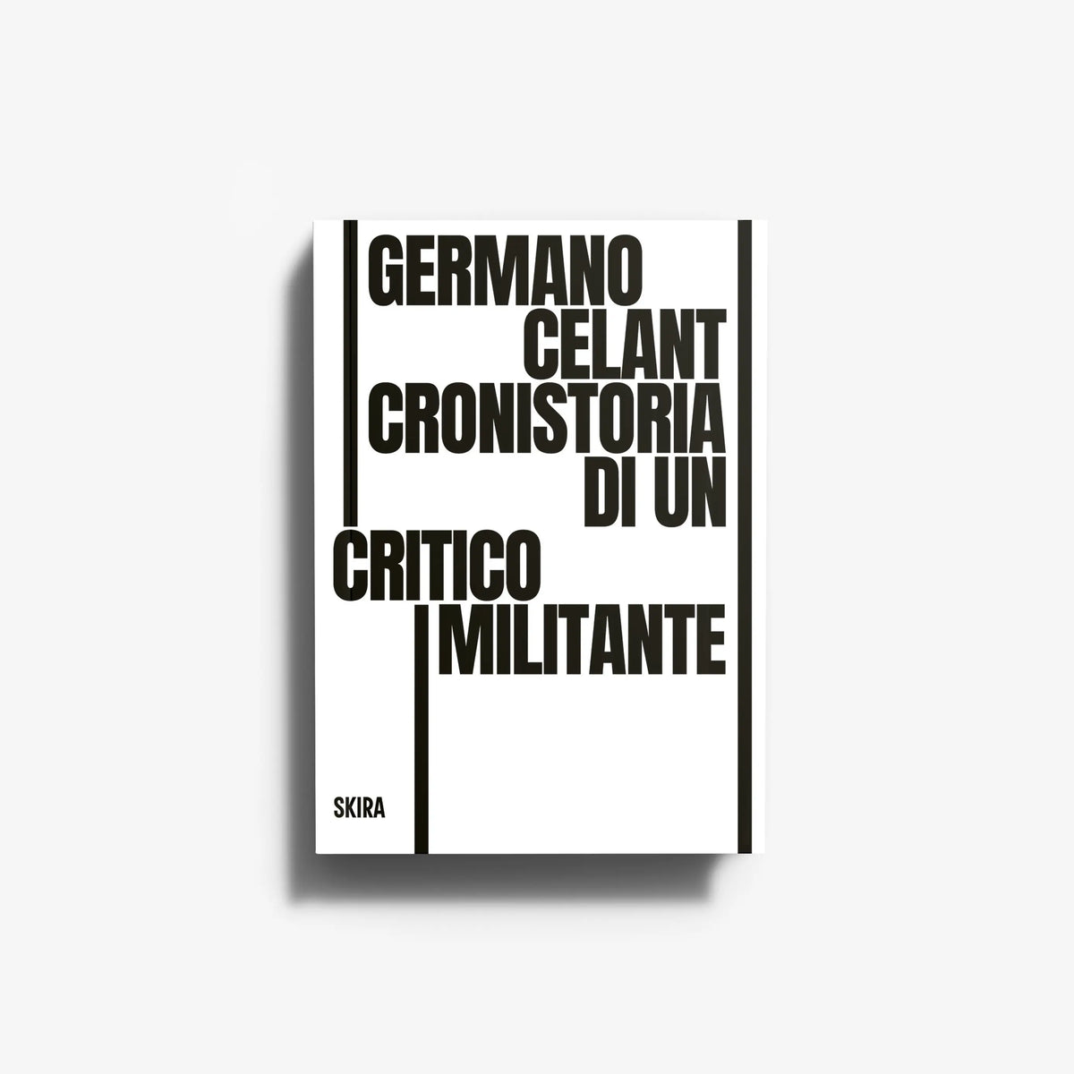 Book cover by Germano Celant with bold black Italian title on white background