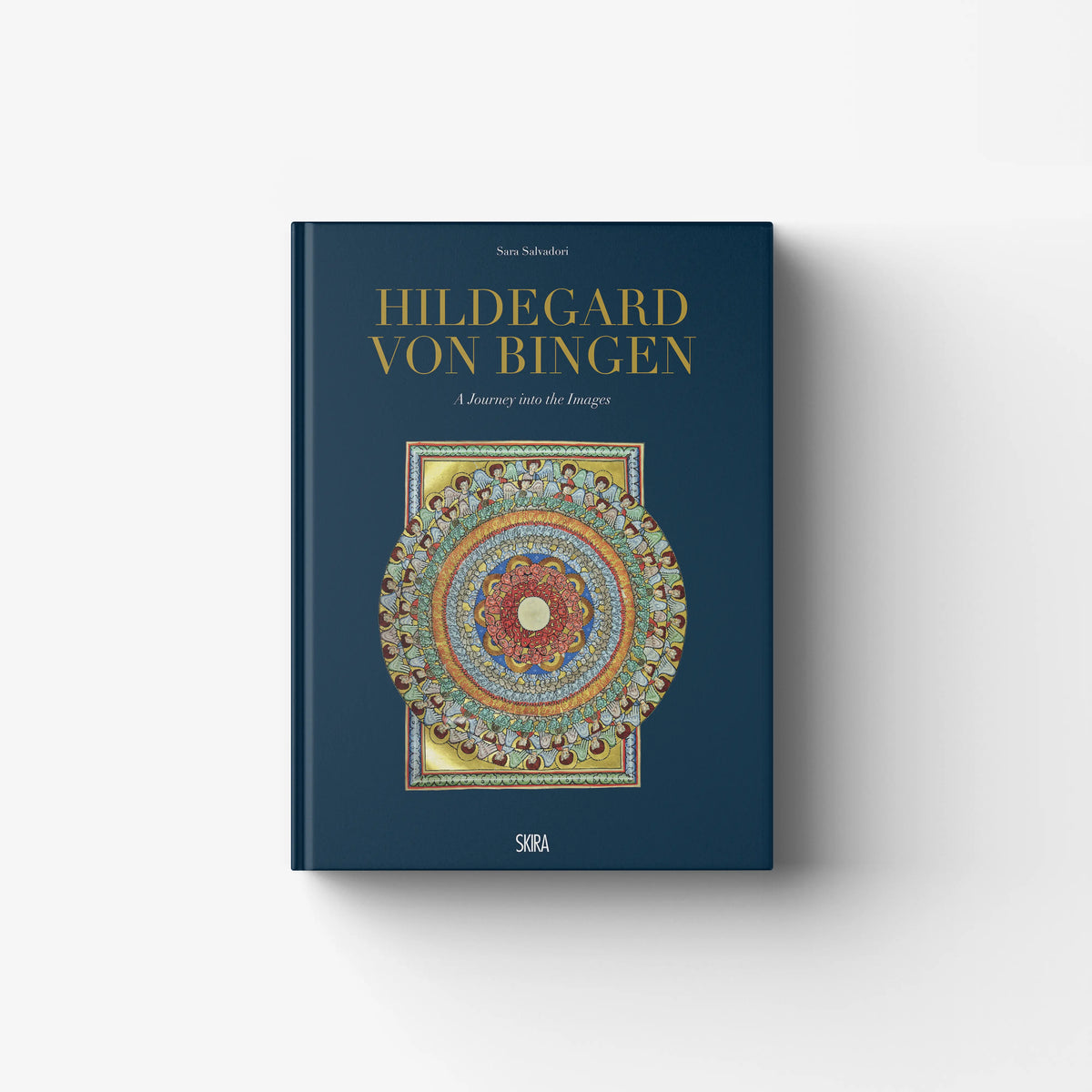 Illustrated book on Hildegard von Bingen's Scivias visions by Skira Arte in dark blue with iconographic plates