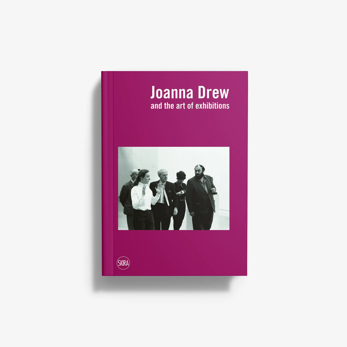 Art exhibition catalogue book in magenta with Skira Arte branding, Joanna Drew biography and exhibition history