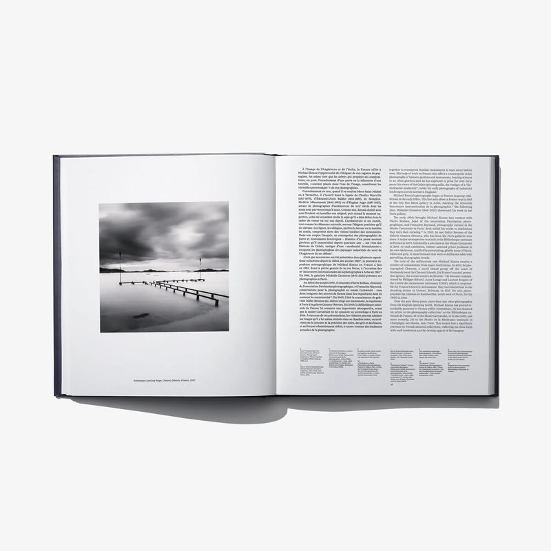 Open book “Constellation” spread with black-and-white photo on left and text on right.