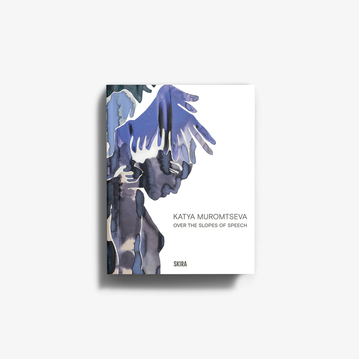 Contemporary art exhibition catalogue by Skira Arte, Katya Muromtseva, with blue and purple watercolor compositions