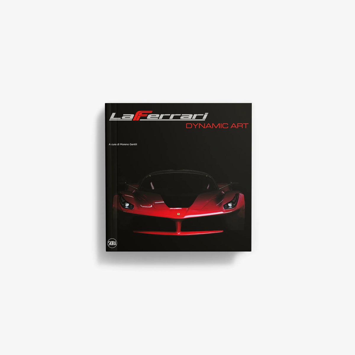 Square LaFerrari dynamic art print with red sports car on dark background