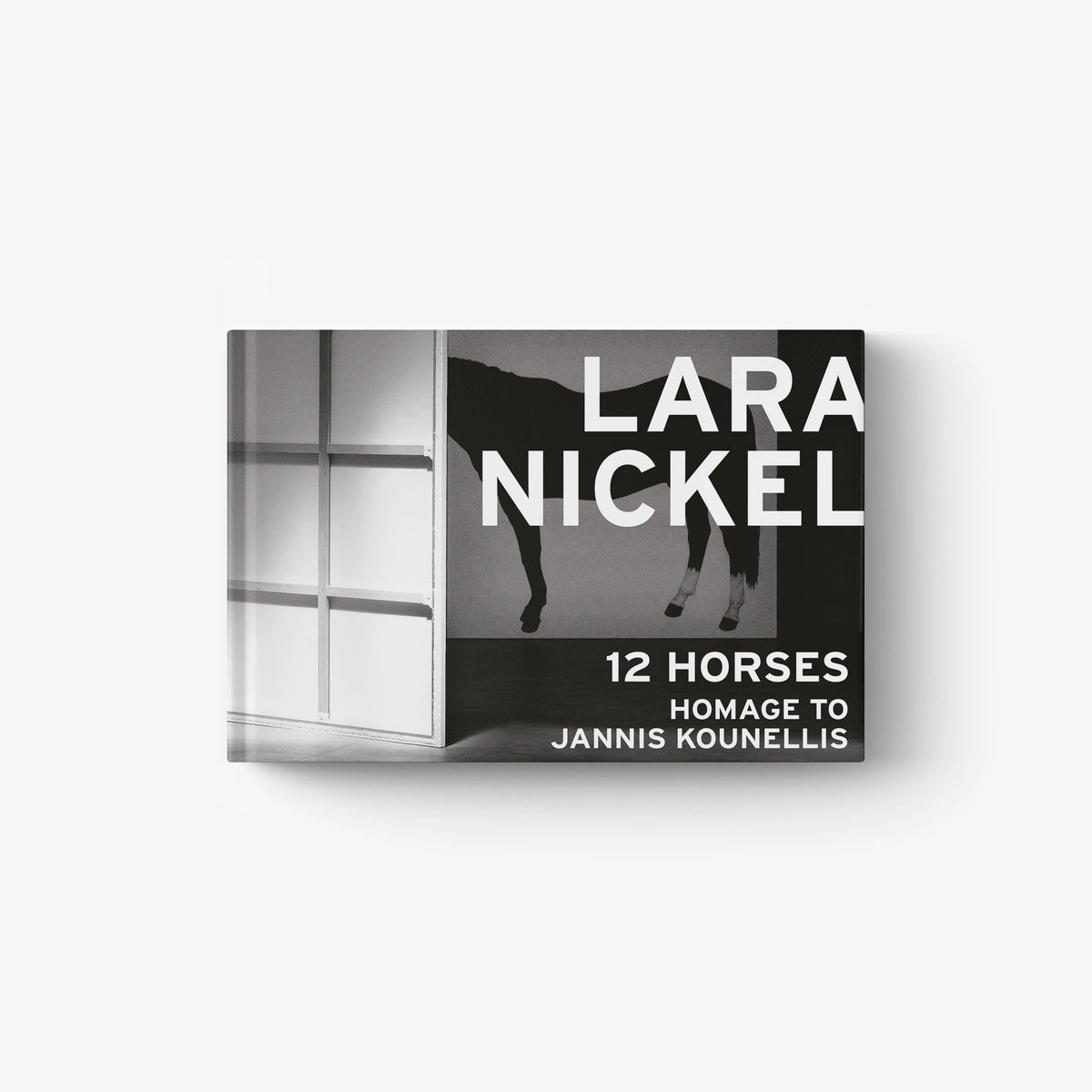 Contemporary art print by Skira Arte, Lara Nickel, with 12 horse paintings on a neutral gallery wall background