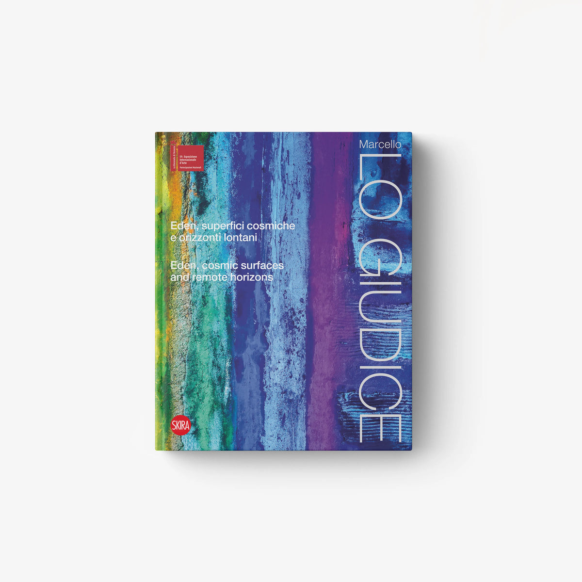 Hardback art catalogue Eden, superfici cosmiche e orizzonti lontani by Skira Arte, with multicolour cosmic cover