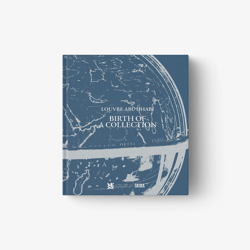 Blue illustrated art book cover with title text for Birth of a Collection