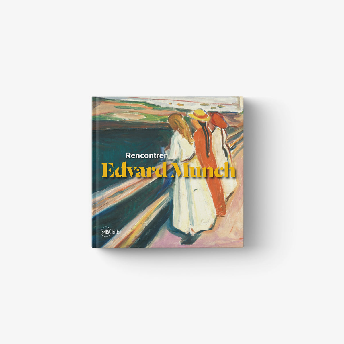 Square art book with colorful painting cover and title 'Edvard Munch'