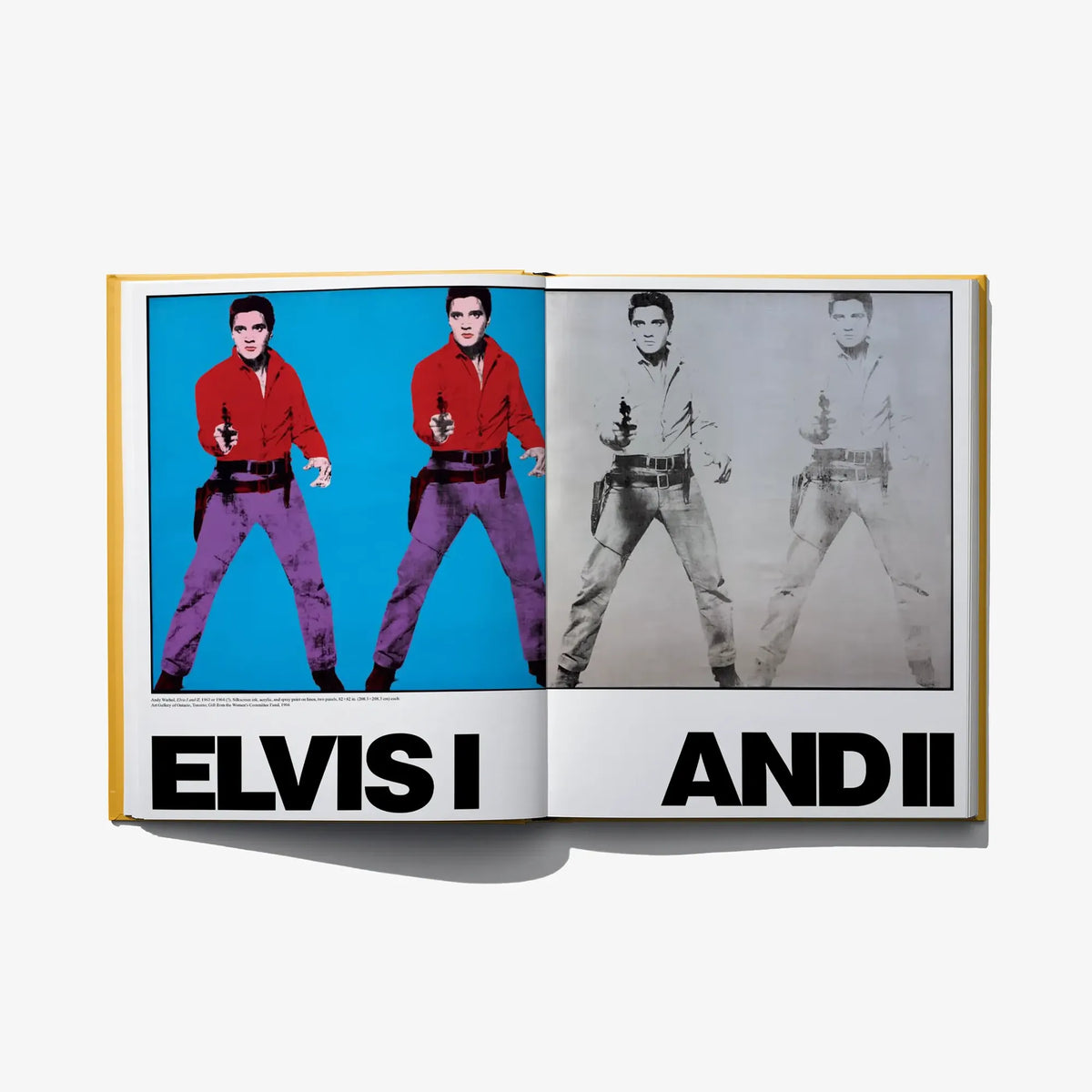 Open book spread with Elvis actor images and “AND II” text at the bottom