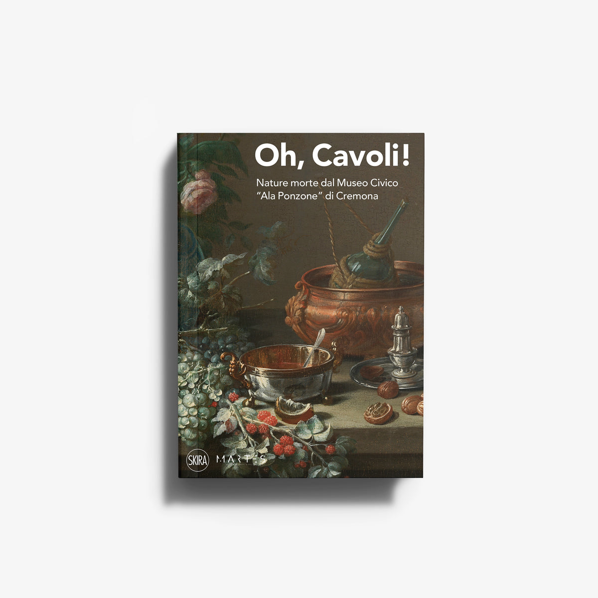 Art book in dark green and brown with still life illustrations, Skira Arte Oh, Cavoli