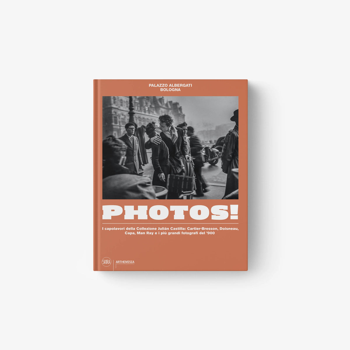 photography art book in terracotta with black and white and colour photos, Skira Arte, Palazzo Albergati Bologna cover