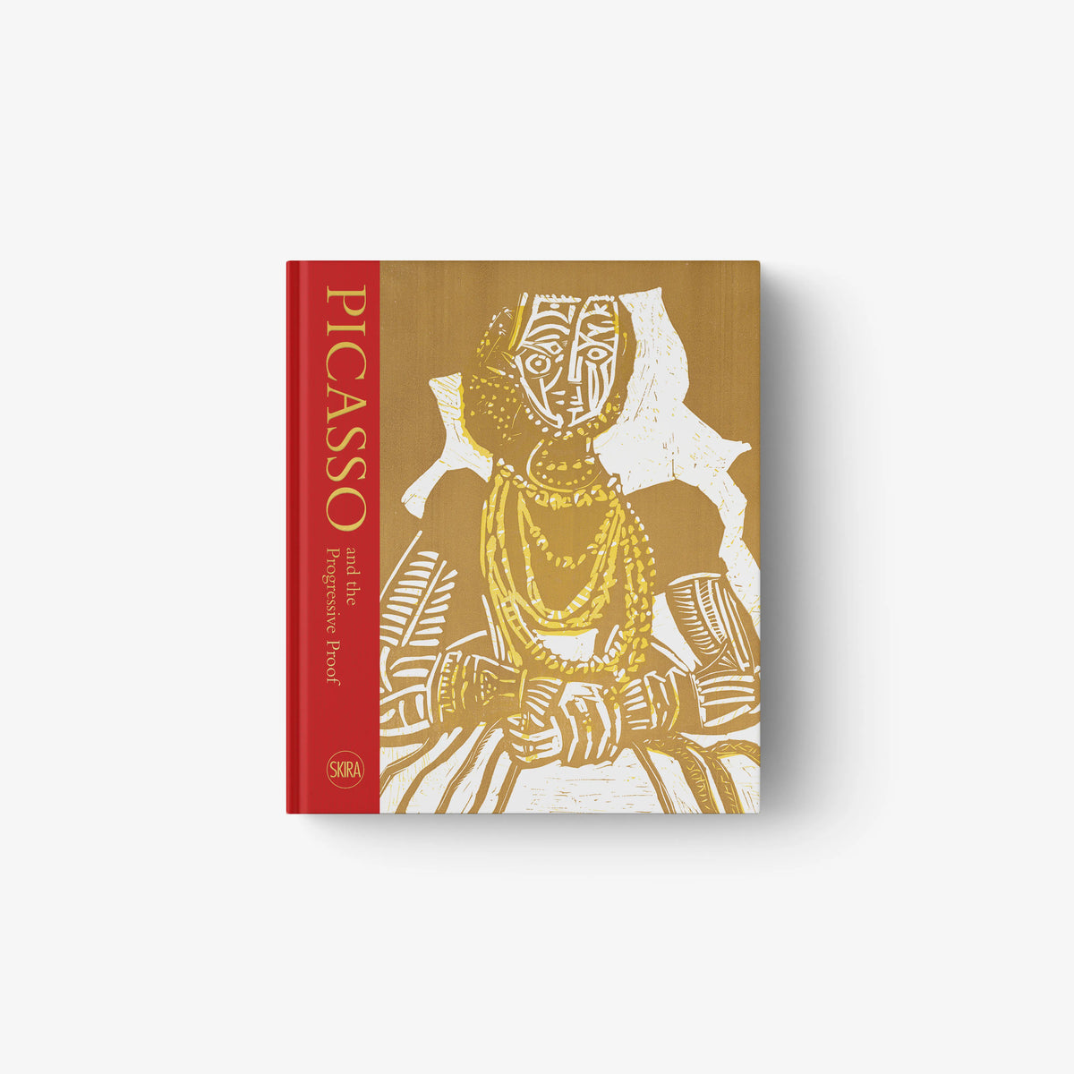 Art exhibition catalog book by Skira Arte, red and gold cover with Pablo Picasso printmaking theme bullfight