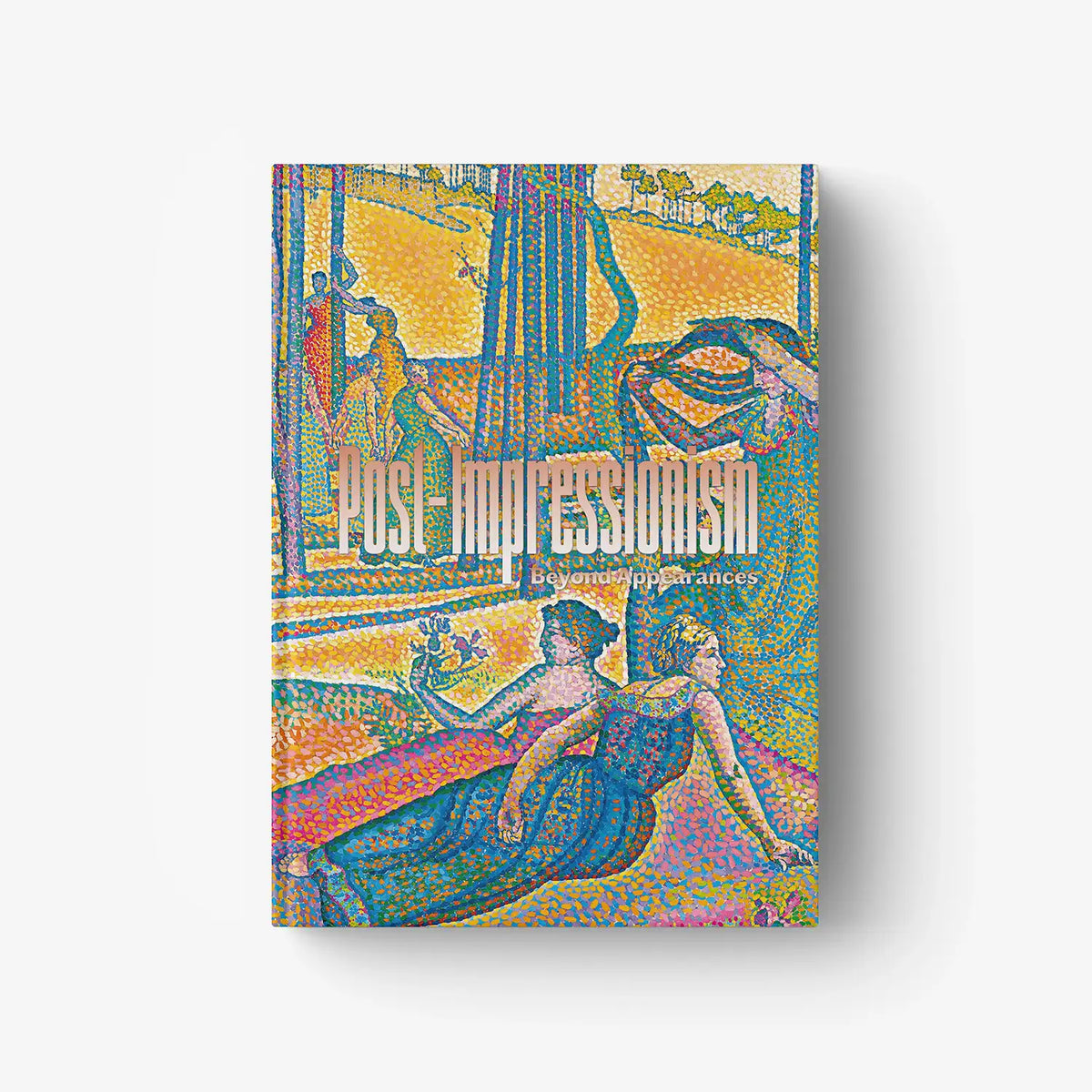 Art book cover with colorful post-impressionist painting illustration, square layout