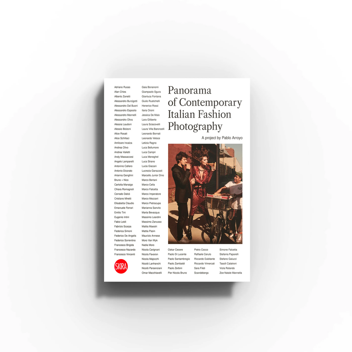 Fashion photography book by Skira Arte with hardback cover, showing the Panorama of Contemporary Italian Fashion Photography title