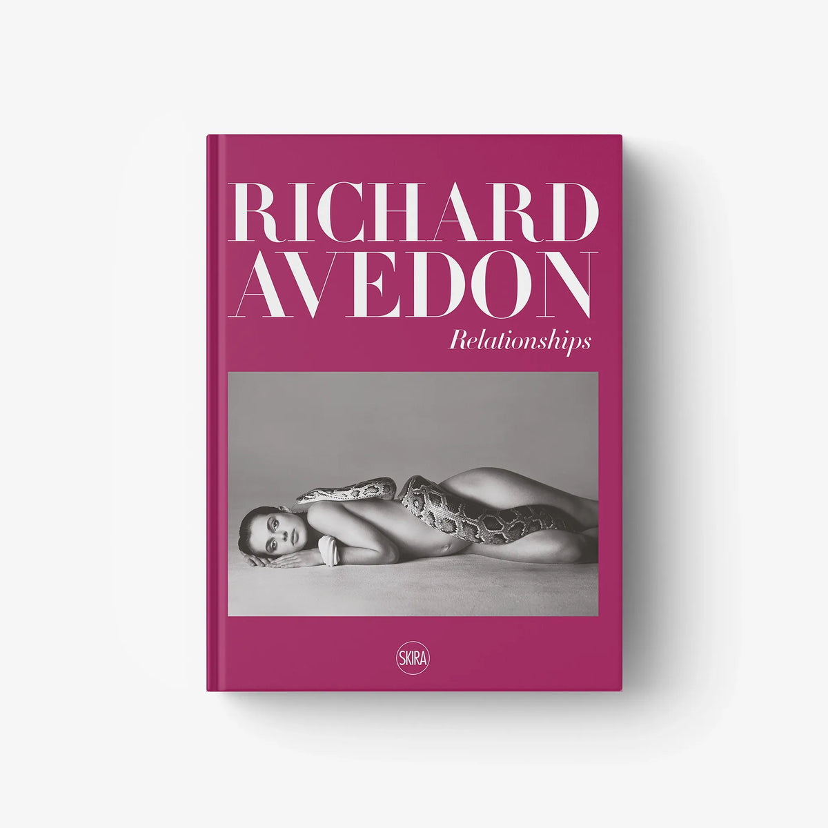 Richard Avedon photo book with maroon cover and black-and-white portrait, Relationships