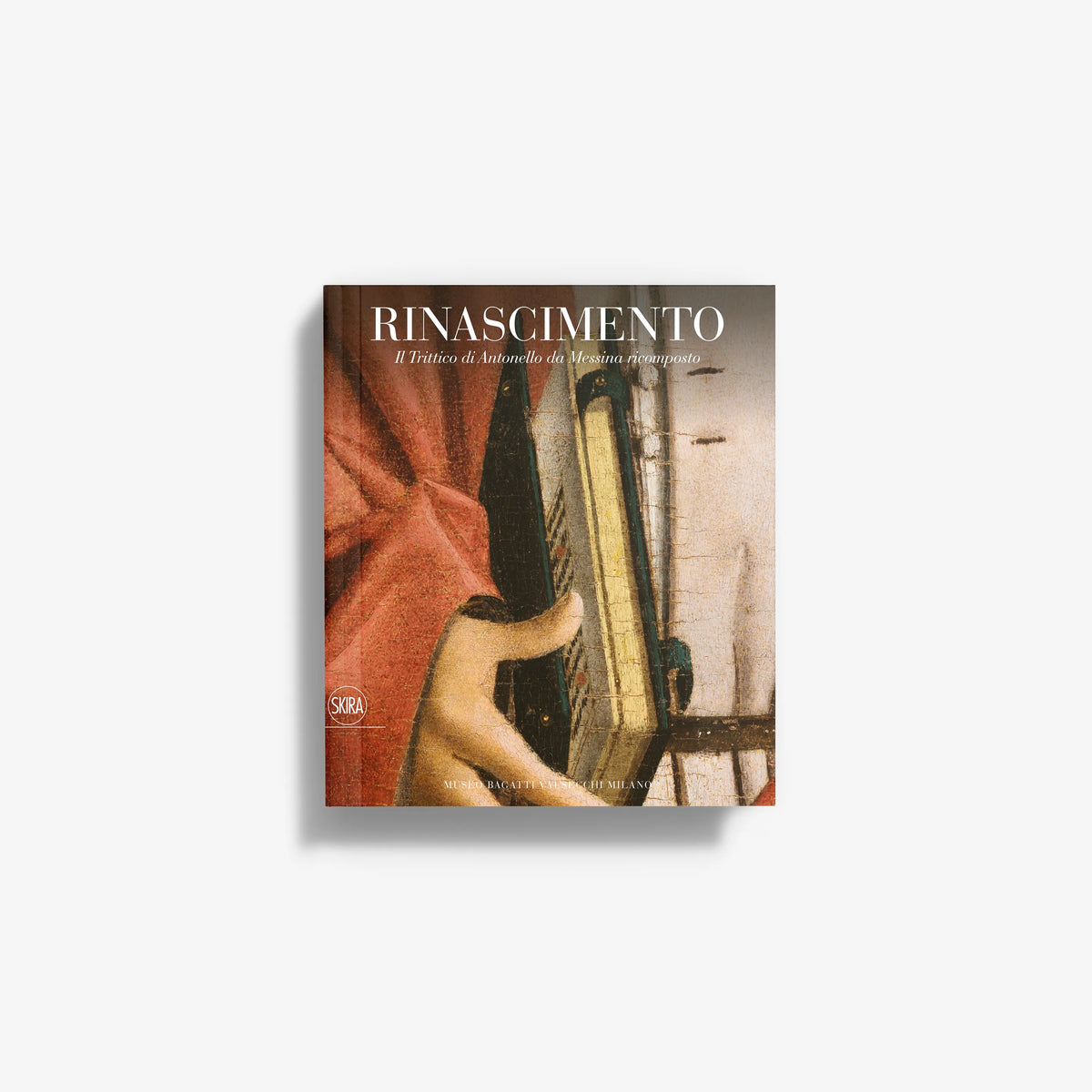 Renaissance art book with illustrated cover featuring figures and buildings