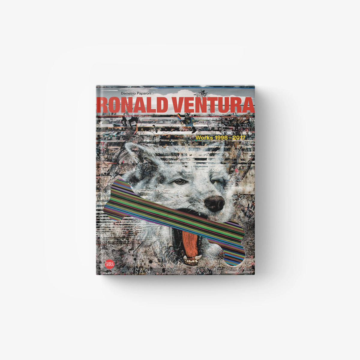 Contemporary art book cover by Skira Arte, Ronald Ventura, 1998 to 2017, with multilayered painting style