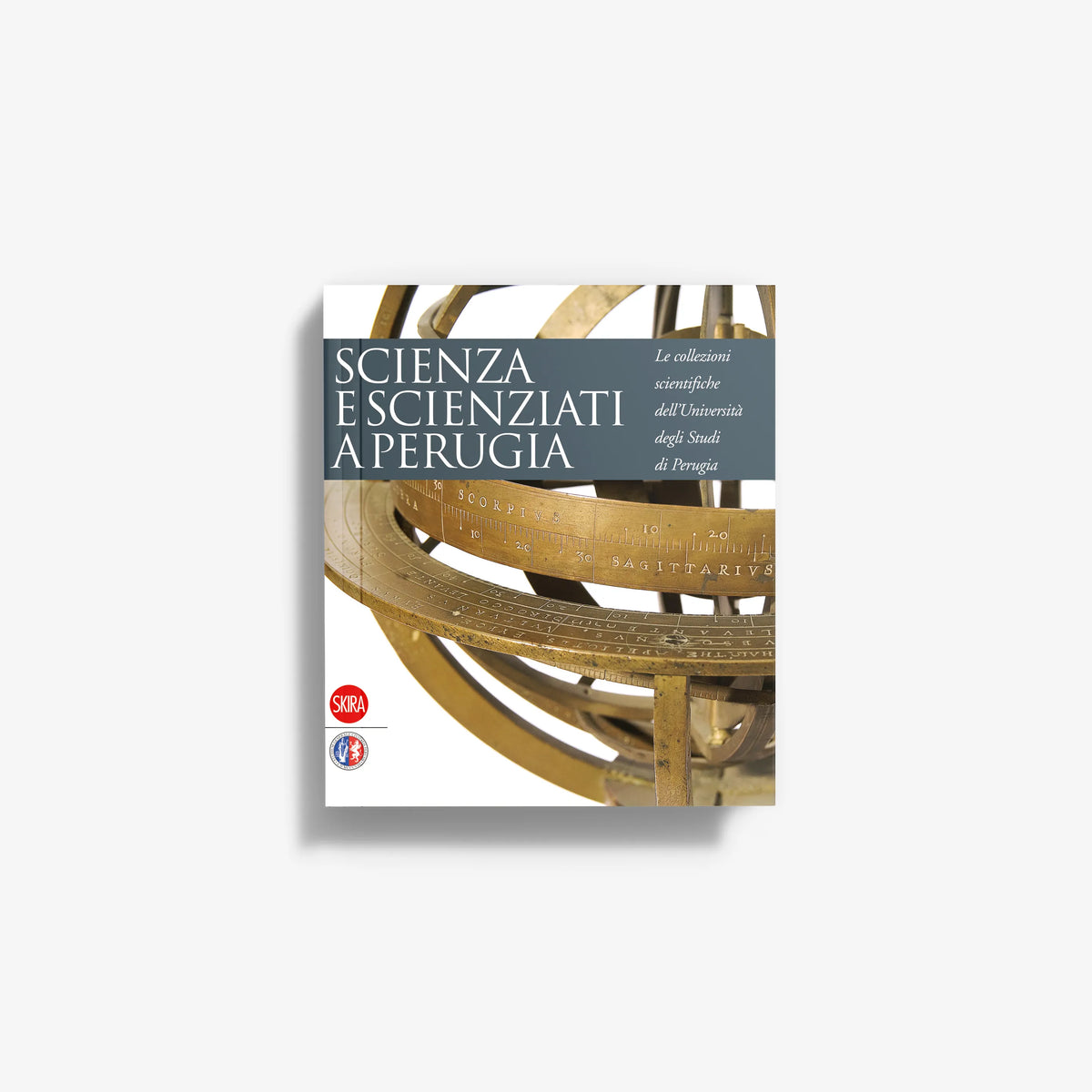 Science and Scientists in Perugia book cover with arched gold illustration and title text
