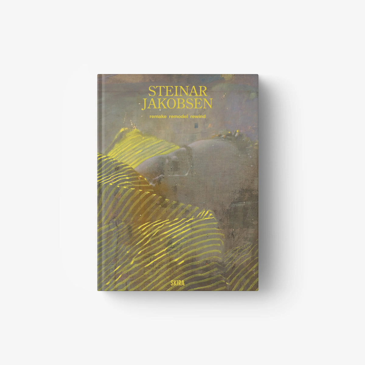 Remake Remodel Rewind book cover with Steinar Jakobsen and abstract yellow-gray design