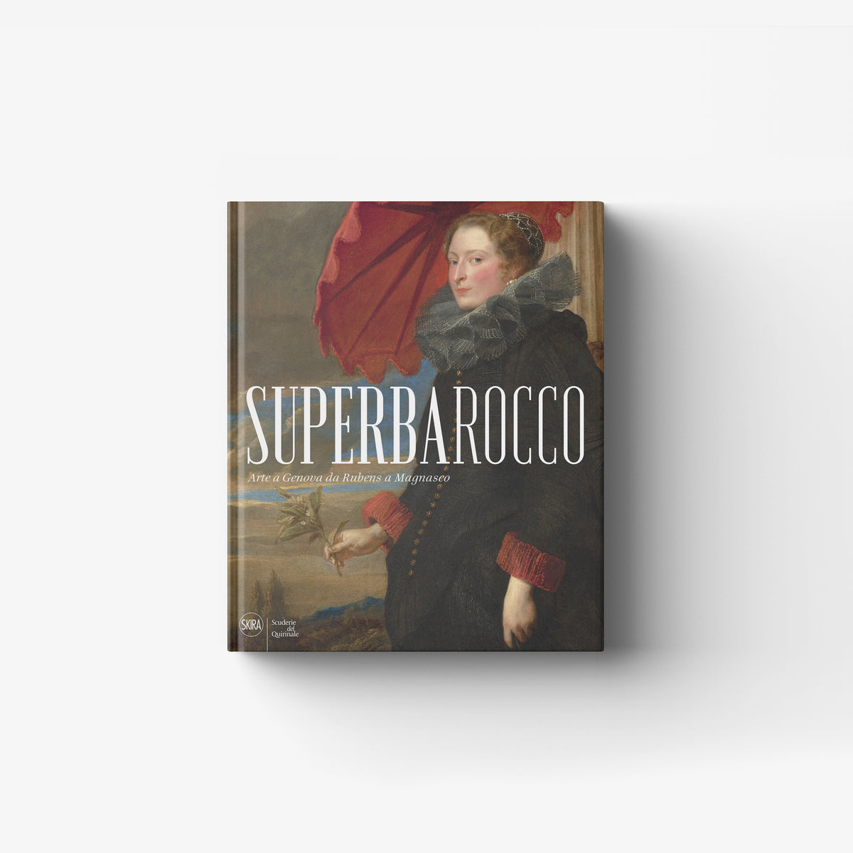 Art book by Skira Arte with Baroque Genovese studies, featuring a portrait and red drapery on the cover