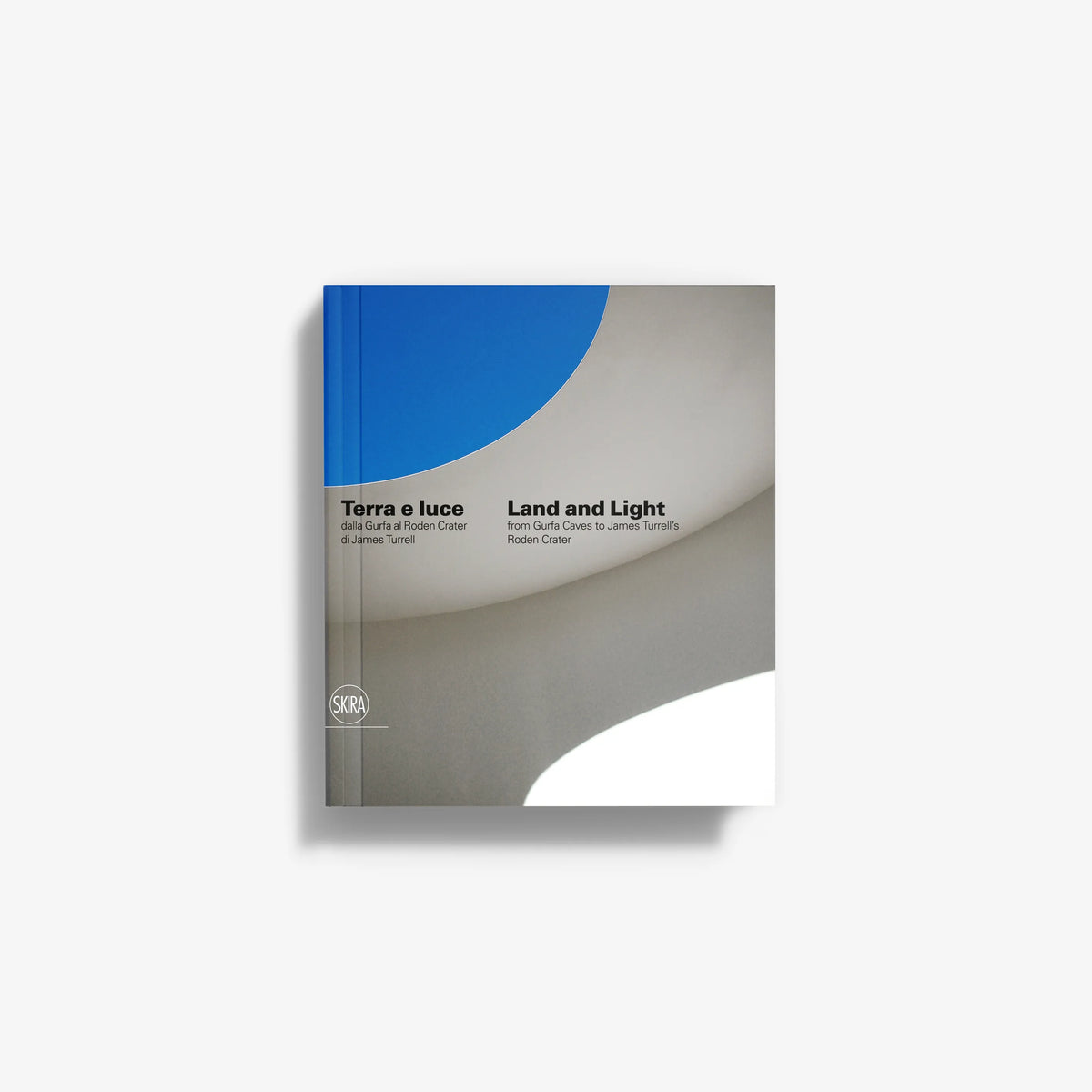 Land and Light hardcover book with blue and light gray abstract cover