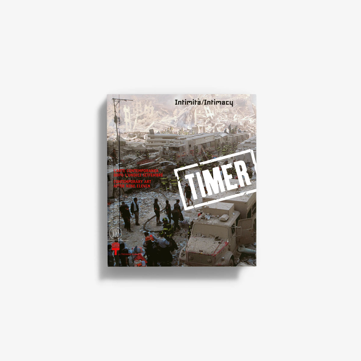 Contemporary art book with collage cover and large TIMER title