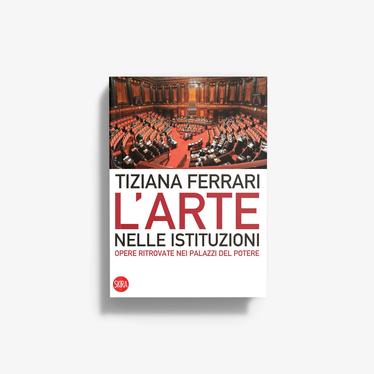 Hardback art history book by Skira Arte, red and white cover, with historical-artistc essays on art institutions