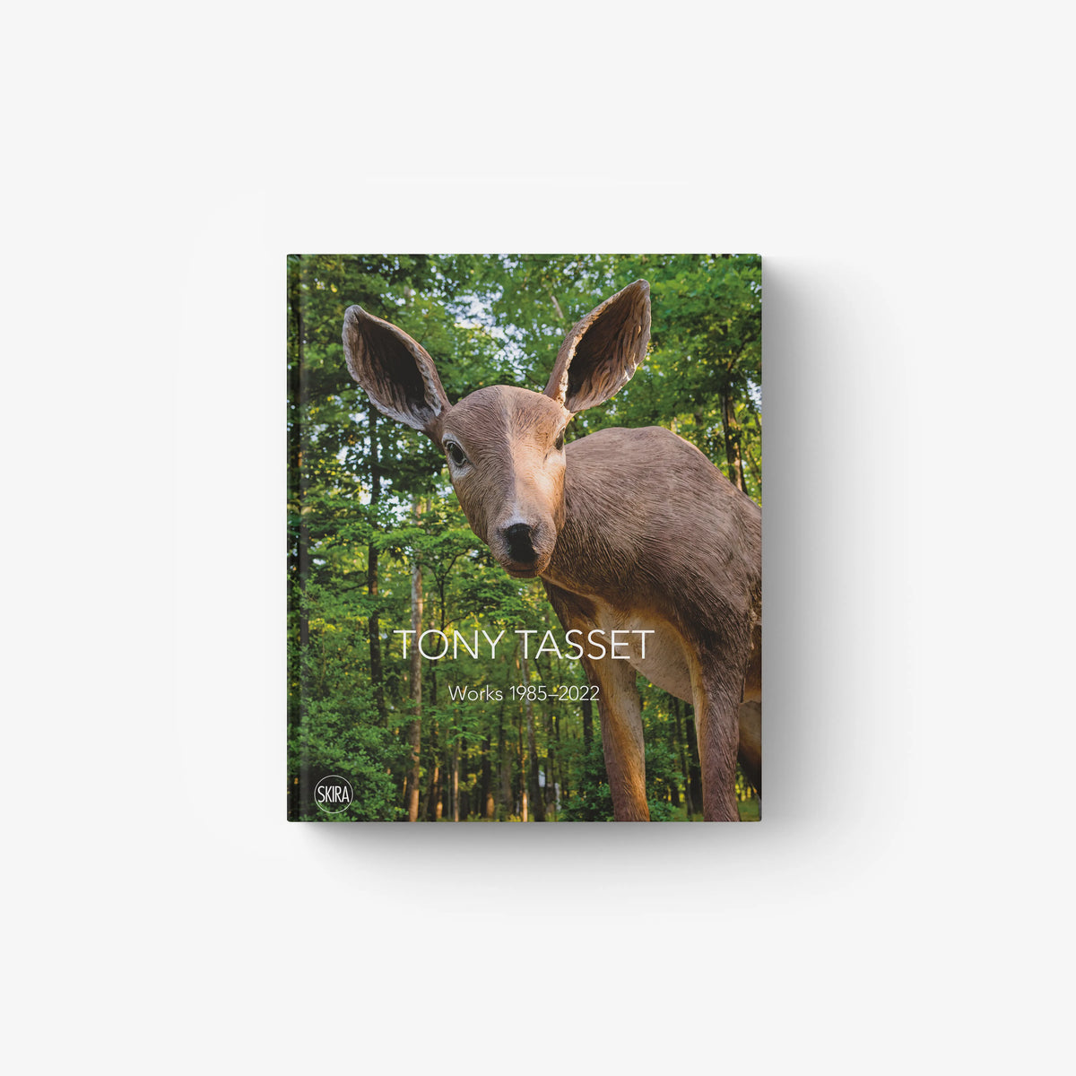 Hardcover art book with Tony Tasset works 1985 to 2022, Skira Arte, featuring a deer in a green forest