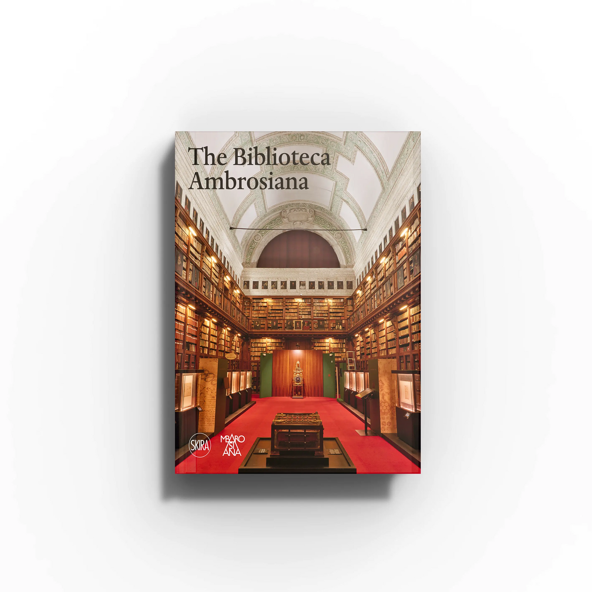Art history library guidebook by Skira Arte, The Biblioteca Ambrosiana, showing an illustrated seventeenth-century library hall setting