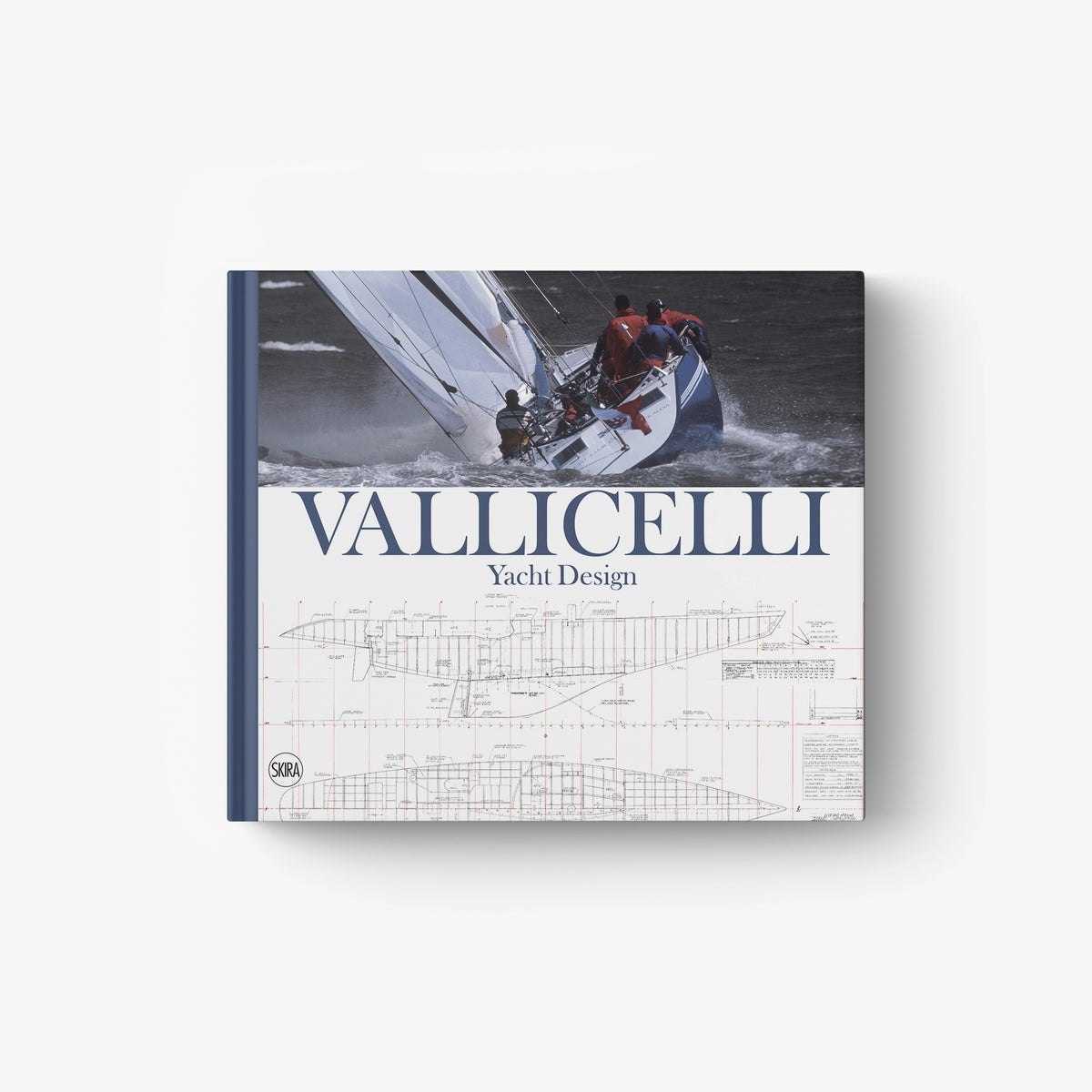 Vallicelli Yacht Design book with sailing yacht photo and technical yacht drawings on cover.