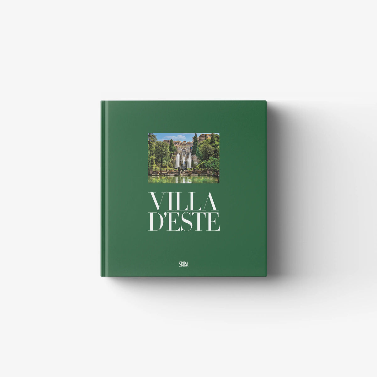 Renaissance garden art book in forest green with Skira Arte, featuring antiquarian garden fountains and grottoes